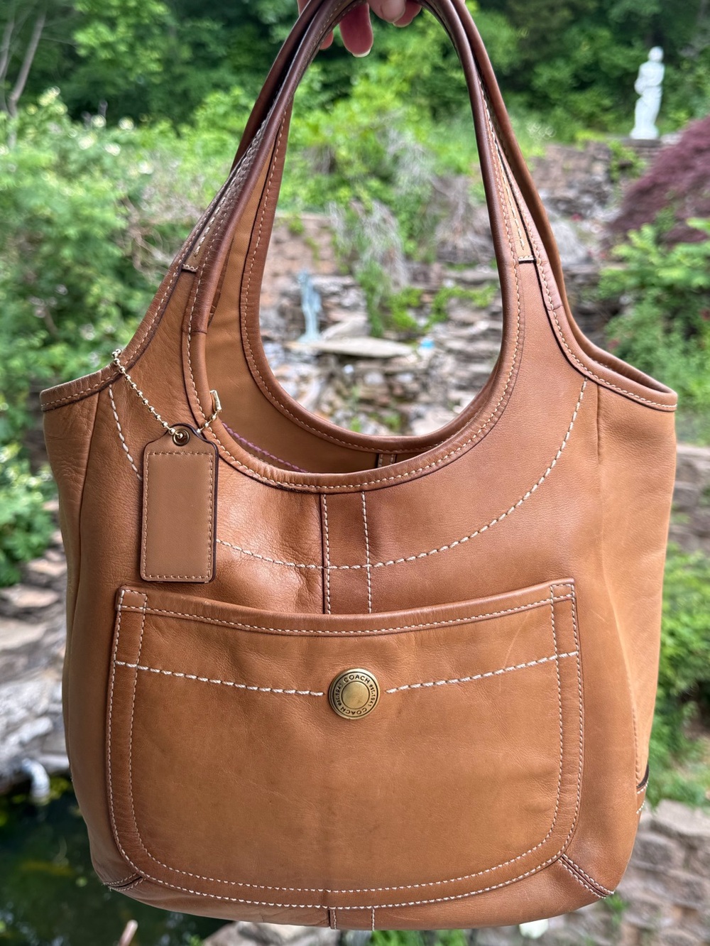 Coach Ergo Legacy Leather Hobo Tote 10713 Camel Brown Y2K